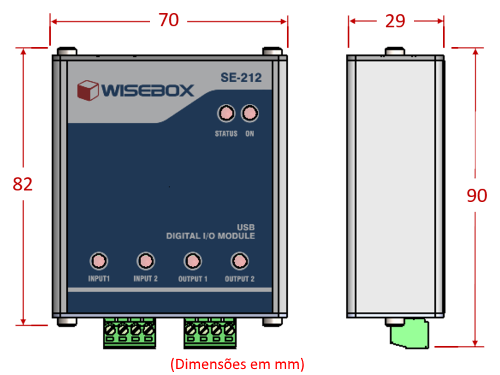 Dimensões do Wisebox SE-212